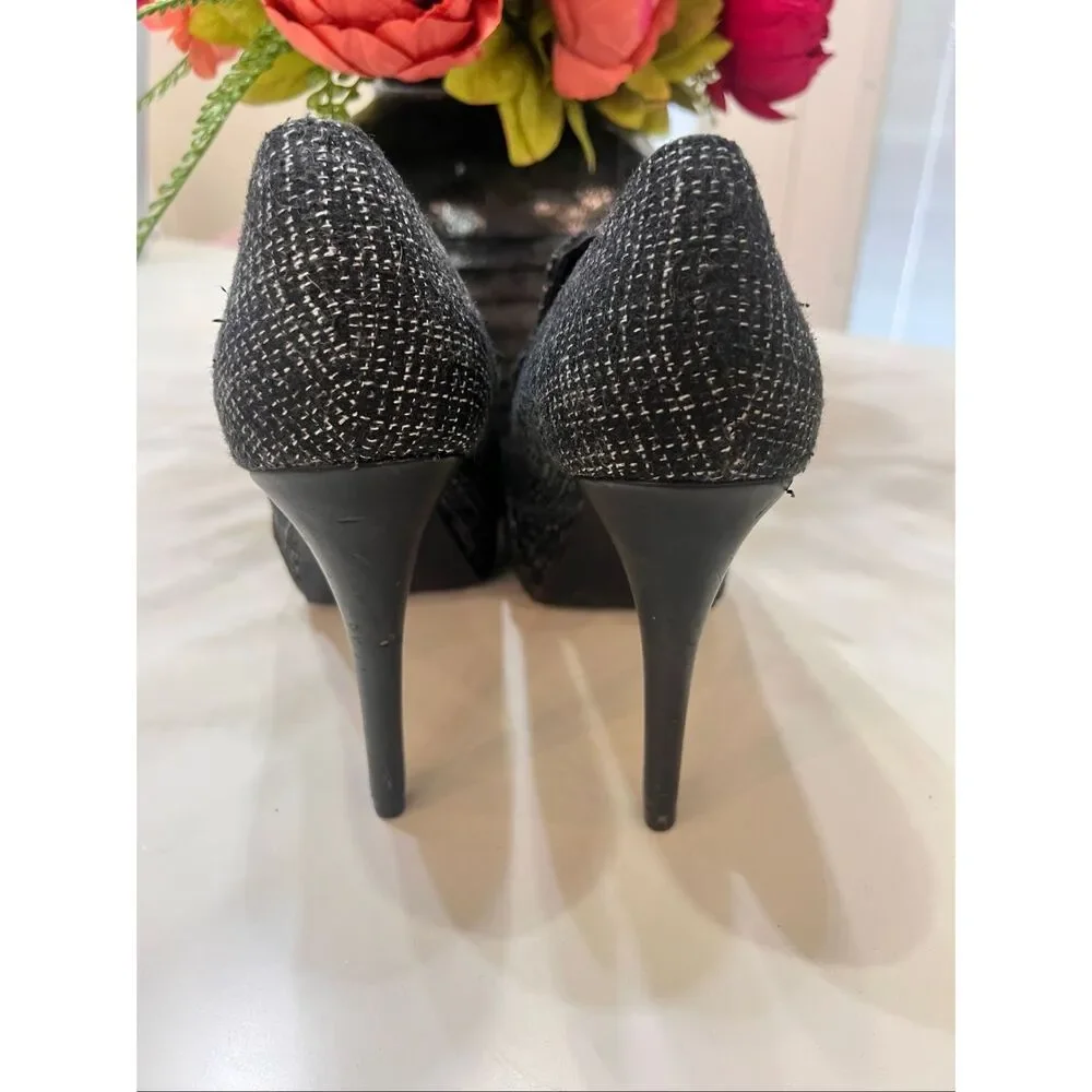 Simply Vera Vera Wang Women's Beaded Tassel High Heel Platform Pumps Black Sz 10